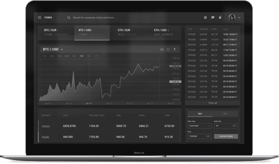 Cryptocurrency WordPress Theme - Home Section Image MacBook